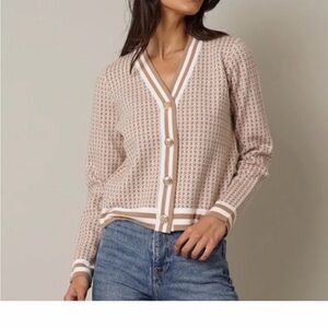 Cyrus Brown and Cream Knit Cardigan-S